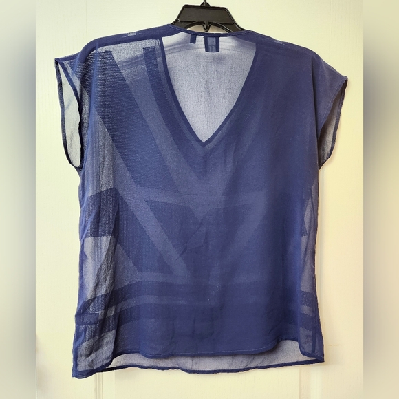 Sheer blouse with sequin pattern Saks Fifth Black Label Size L - Picture 4 of 4